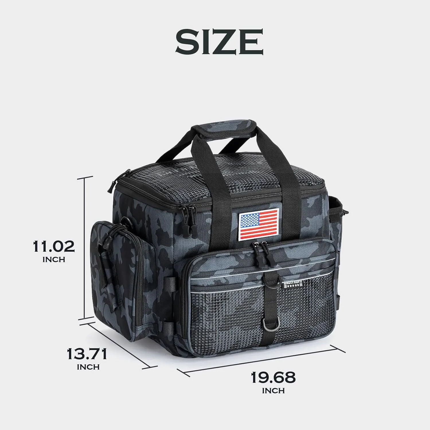 Ghosthorn Fishing Tackle Bag for Saltwater & Freshwater - Versatile Water Resistant Tackle Box Bag Stores Up to 6 Bait Boxes - Durable Fishing Gear Organizer
