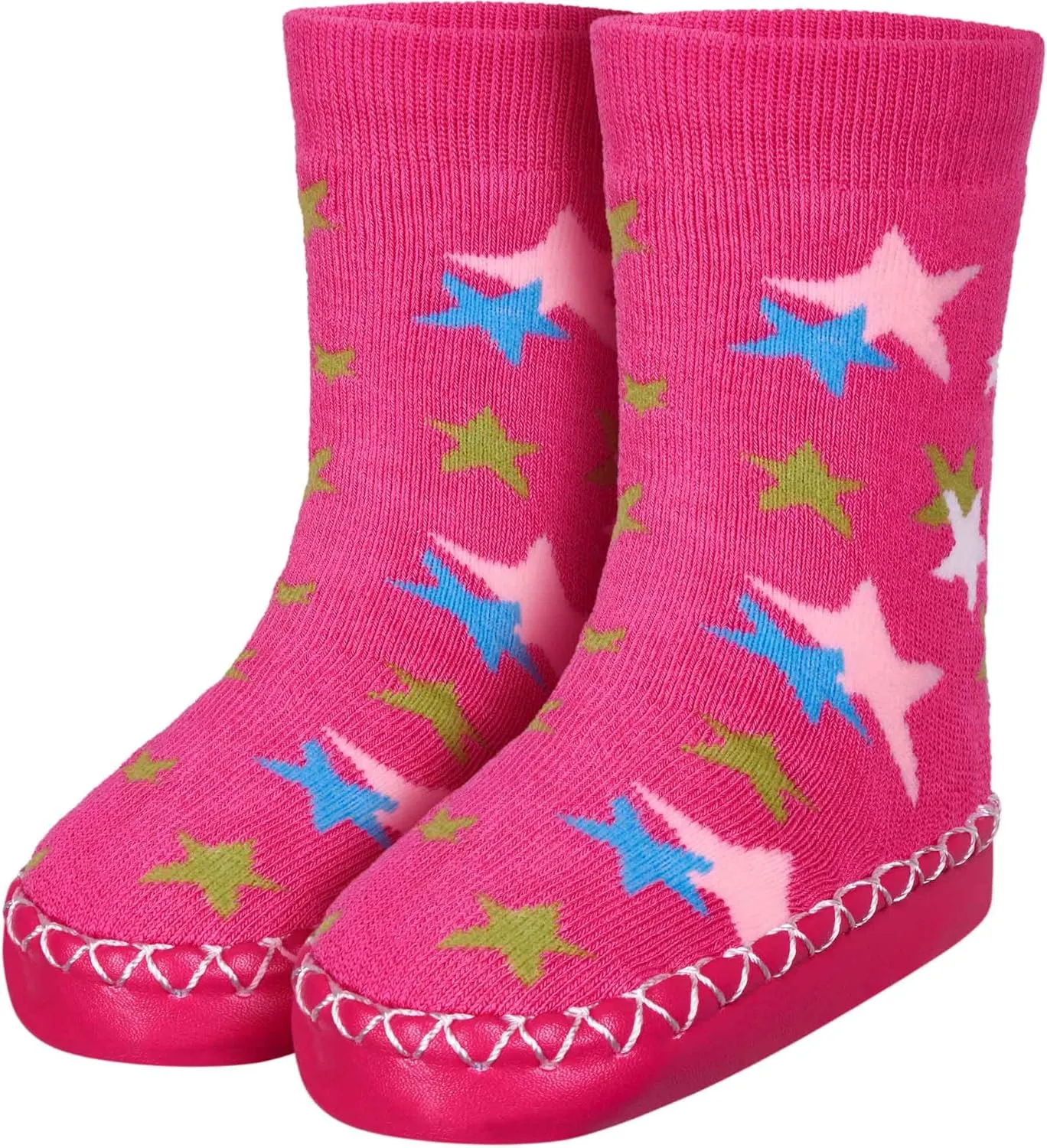 Girl's Anti-Slip Cotton Socks Squared Slippers
