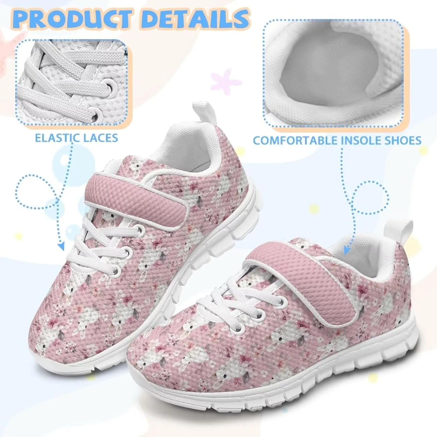 Girls Slip On Sneakers Cute Animal Little Kids Shoes School Tennis Shoes