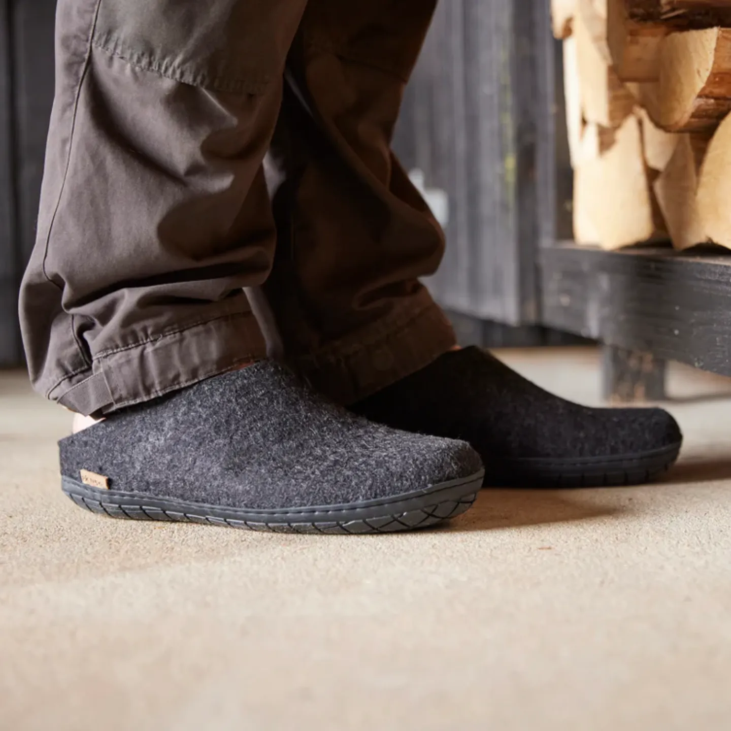 Glerups The Slip-On Charcoal - Black Rubber