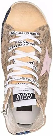 Golden Goose Francy Leopard Print Suede Upper Suede Toe Laminated Star Glitter List Womens Distressed Sneaker GWF00113.F001917.81279