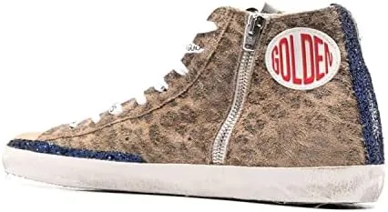 Golden Goose Francy Leopard Print Suede Upper Suede Toe Laminated Star Glitter List Womens Distressed Sneaker GWF00113.F001917.81279
