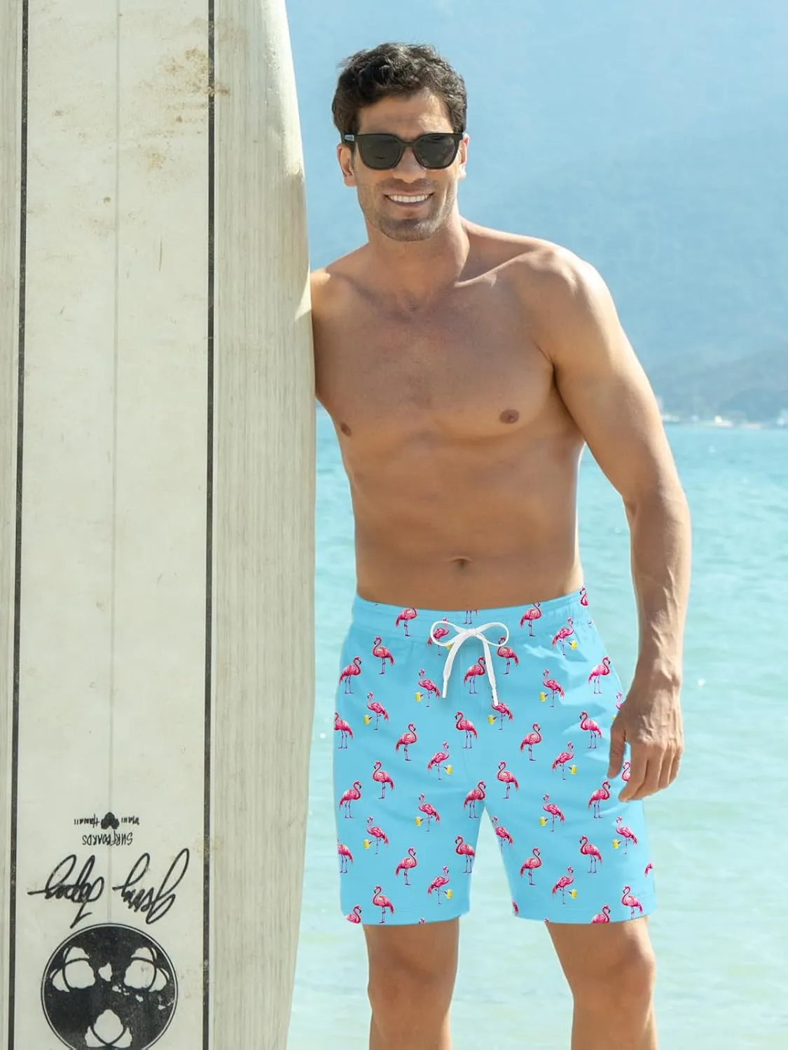 Goodstoworld Mens Swim Trunks with Compression Liner 9'' Inseam Quick Dry Swimsuit Shorts M-3XL