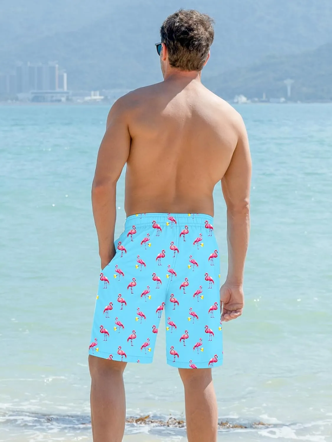 Goodstoworld Mens Swim Trunks with Compression Liner 9'' Inseam Quick Dry Swimsuit Shorts M-3XL