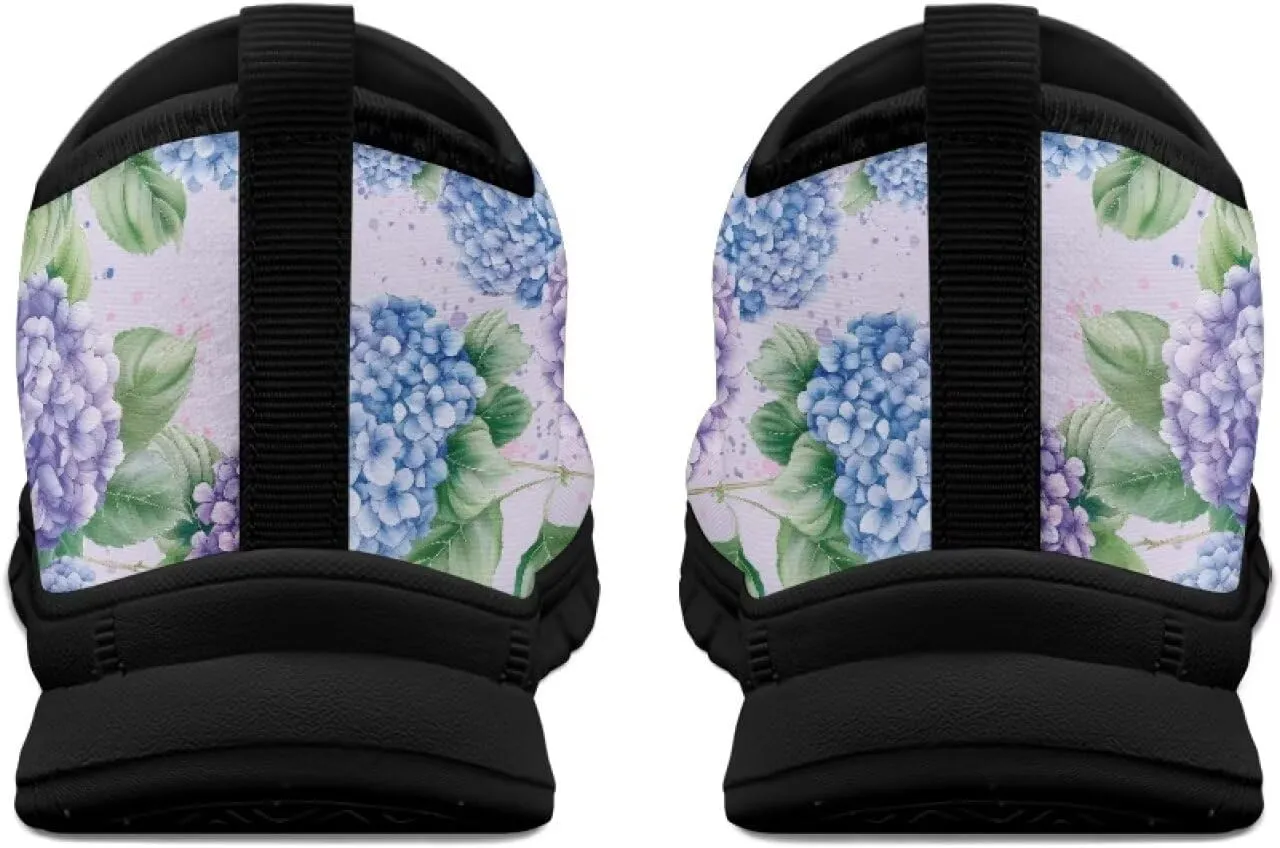 GOSTONG Floral Art Sneakers for Women Comfy Soft Sole Non Slip Walking Sneakers for Outdoor Travel Easy Slip on Lightweight Indoor Loafers Black US 5.5-11.5