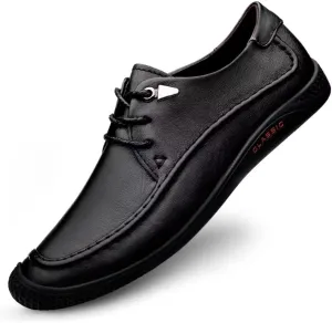 GSLMOLN Men's Fashion Loafer Leather Casual Breathable Formal Dress Shoes