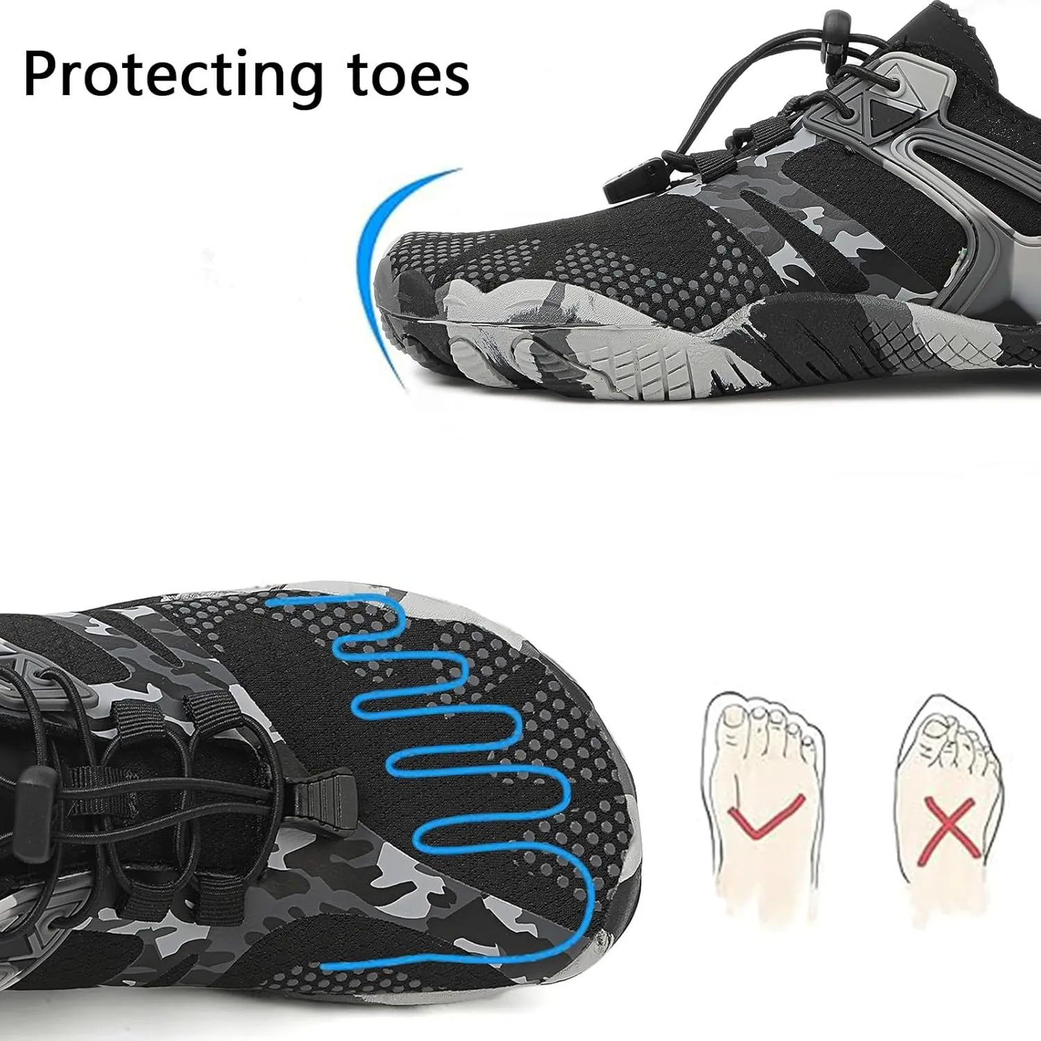 GUNIYIFS Water Shoes Men Women Adult Quick-Dry Aqua Sock Barefoot Shoes Non-Slip Hike Breathable Footwear Outdoor Athletic Beach