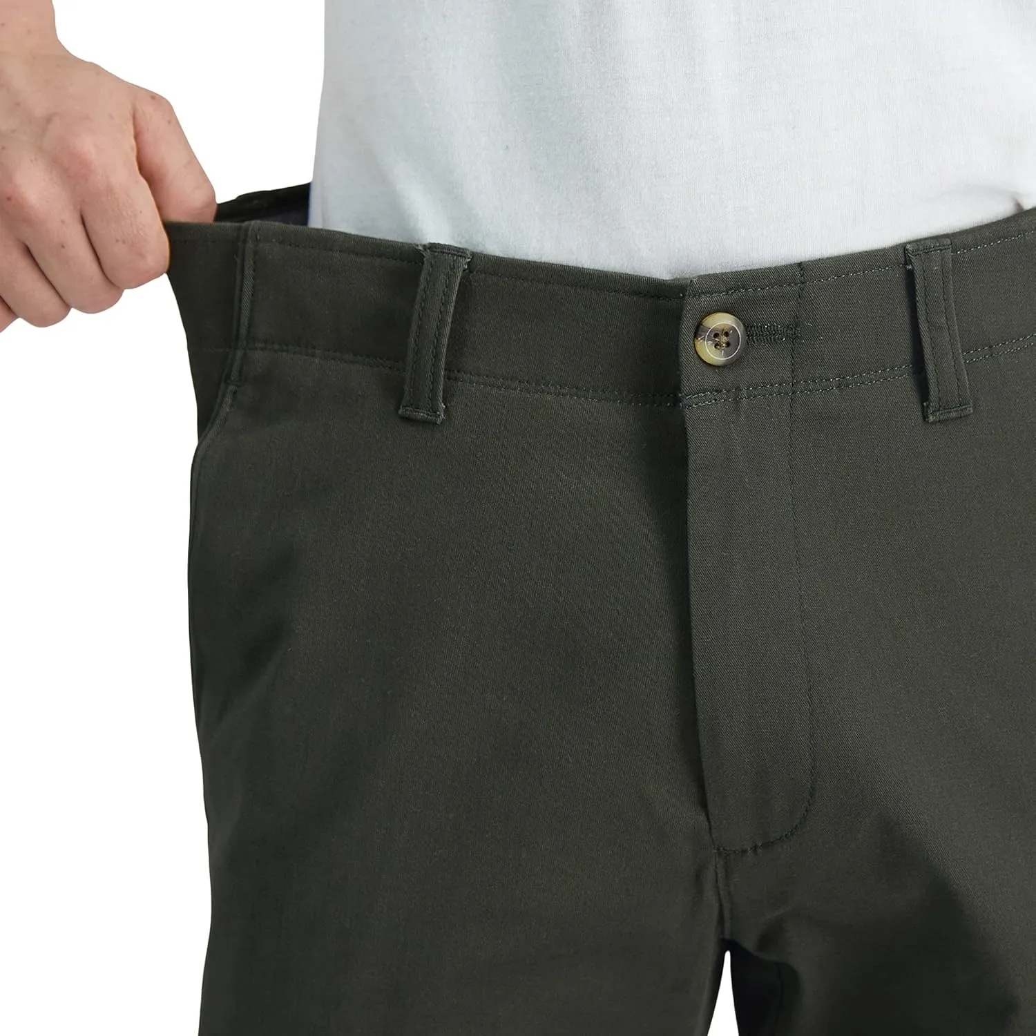 Haggar Men's Life Khaki Comfort Flat Front Slim Fit Chino Pant