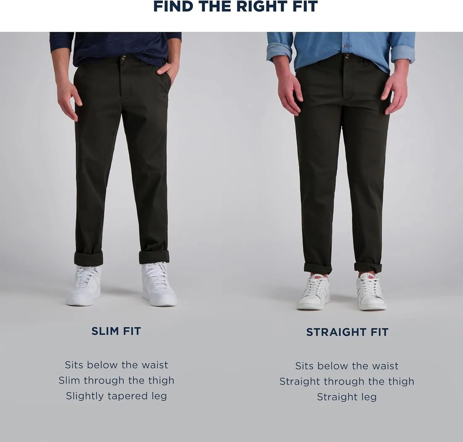 Haggar Men's Life Khaki Comfort Flat Front Slim Fit Chino Pant
