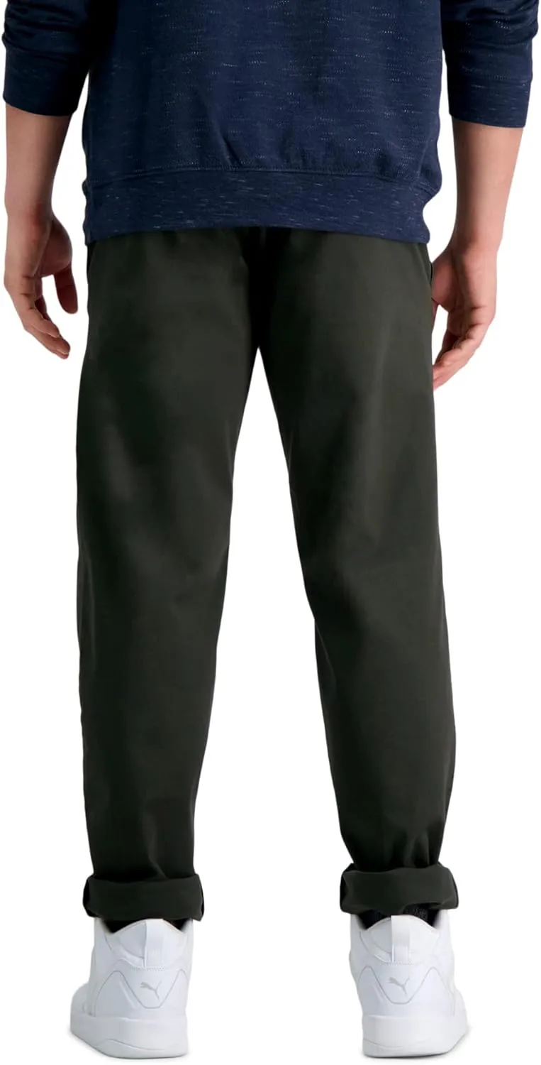 Haggar Men's Life Khaki Comfort Flat Front Slim Fit Chino Pant