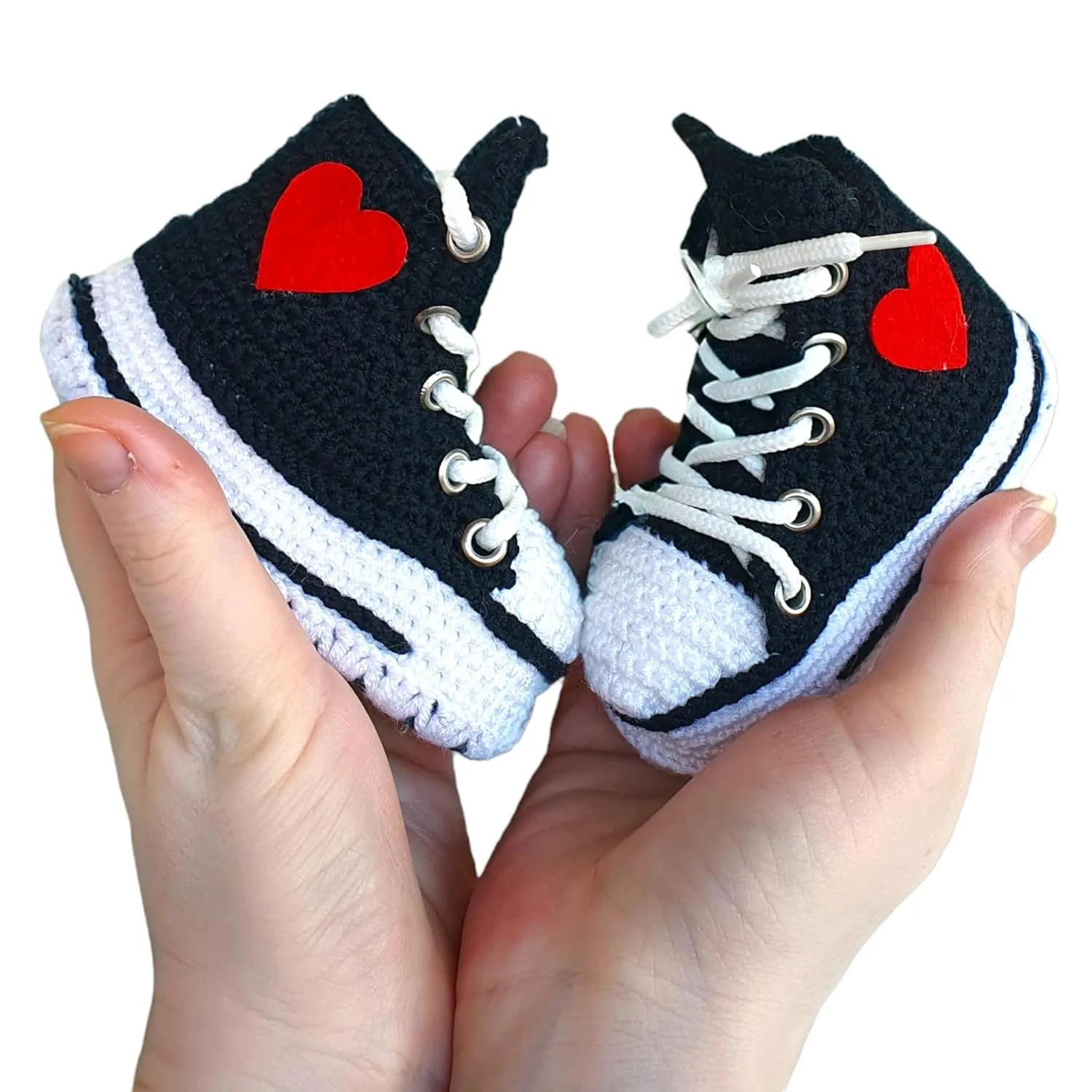 Handmade Custom Crochet Baby Sneaker Kicks Booties, Personalized Knitted Socks Shoes- Gender Neutral Wear Newborns, Baby Shower Gift, Baby Birthday Announcement