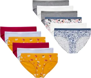 Hanes Brief Underwear, Stretch Cotton Panties for Girls, Assorted, 12-Pack
