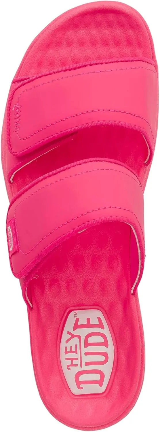 Hey Dude Delray Slide Classic - Sandals for Women - Textile and Synthetic Upper - Cotton Lining - EVA Outsole