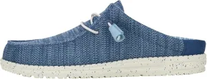 HEYDUDE Wally Slip Stretch Sox Faded Denim/Sargasso Blue Size 8, Men’s Shoes, Men's Slip-on Loafers, Comfortable & Light-Weight