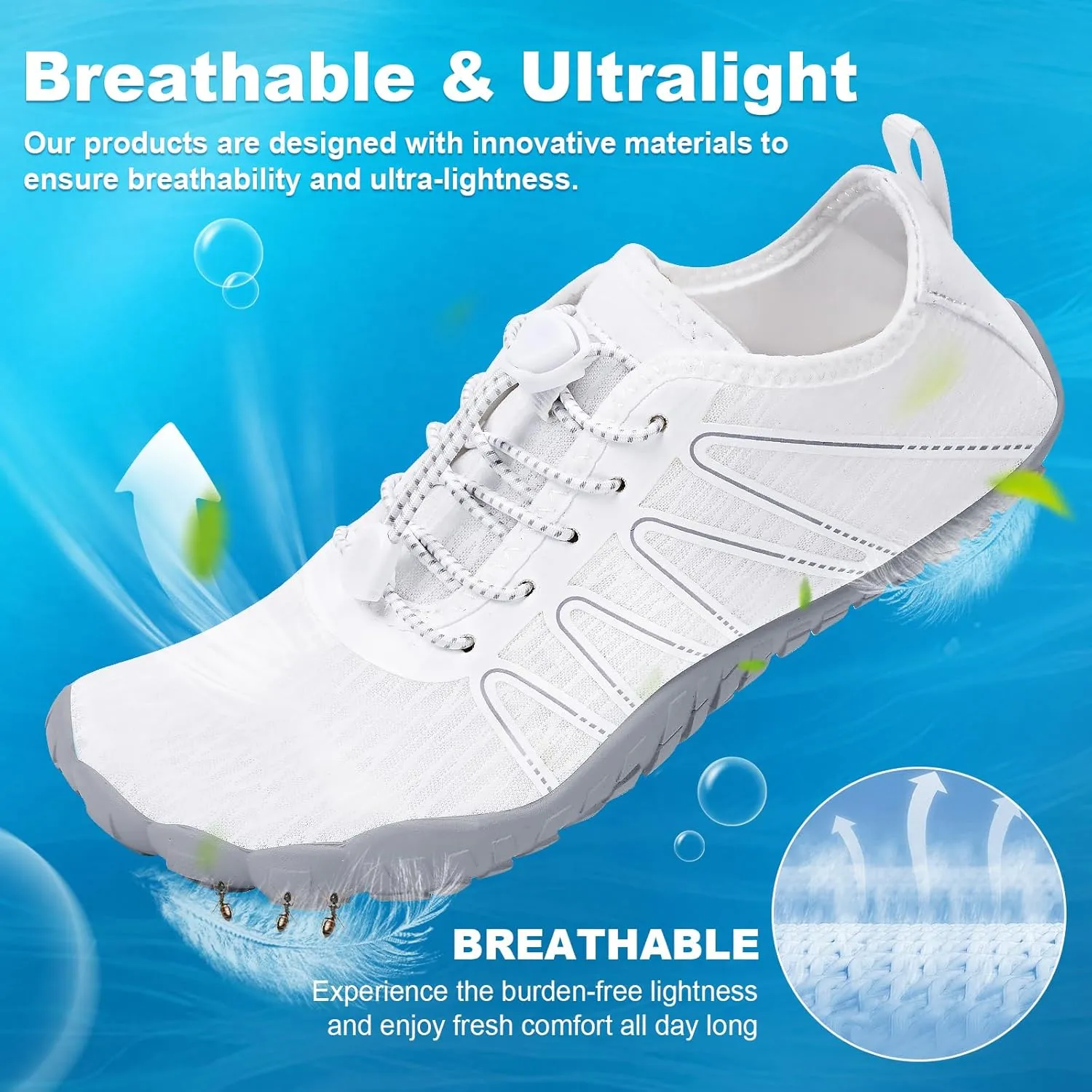 Hike Barefoot Shoes Women Men Footwear Wide Toe Quick-Dry Pro Barefoot Beach Swim Minimalist Grounding Shoes Breathable Non-Slip Grounded Footwear for Walking Kayaking Hiking Surfing