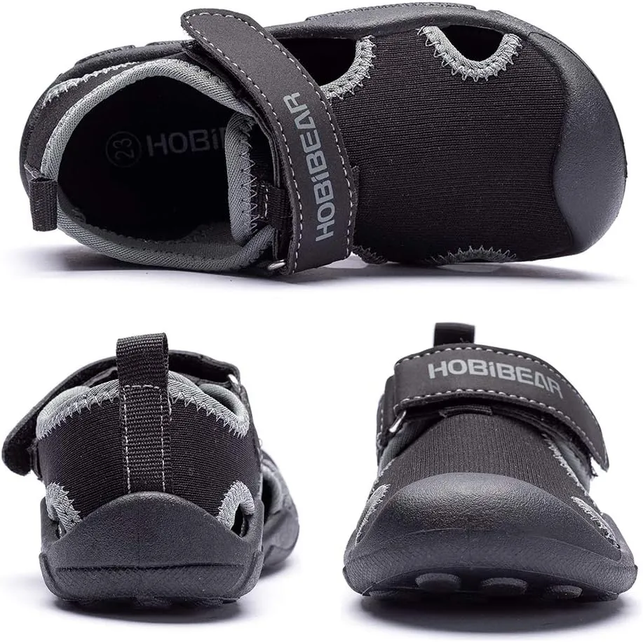 HOBIBEAR Boys Girls Water Shoes Quick Dry Closed-Toe Aquatic Sport Sandals Toddler/Little Kid