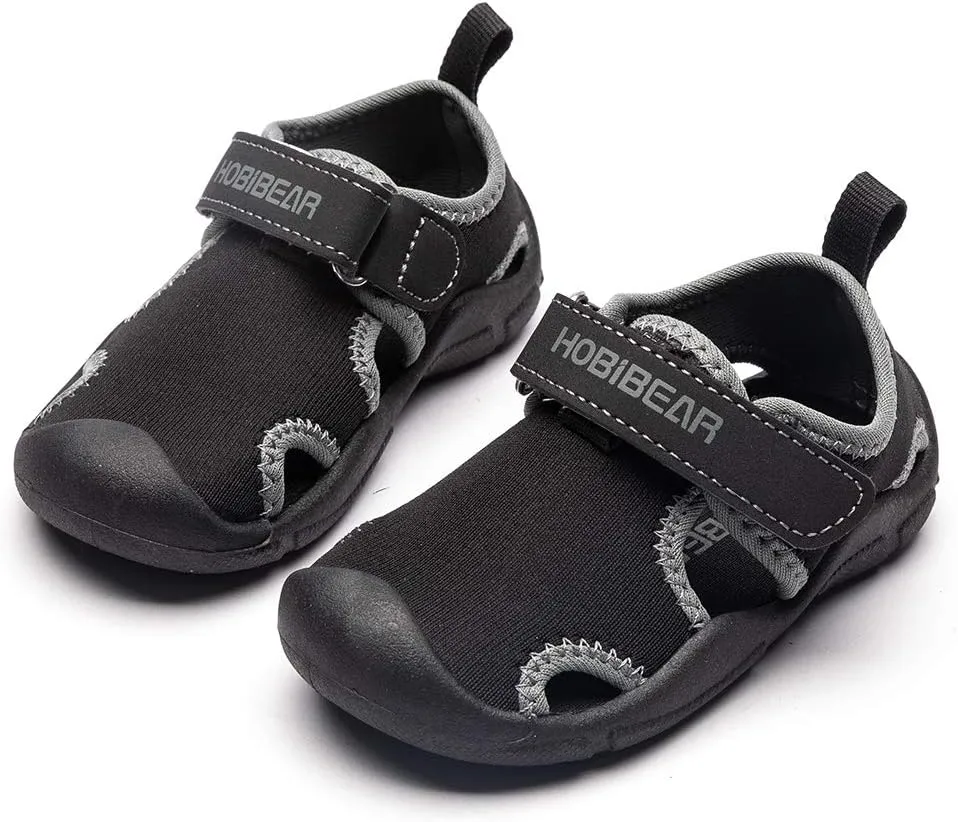 HOBIBEAR Boys Girls Water Shoes Quick Dry Closed-Toe Aquatic Sport Sandals Toddler/Little Kid