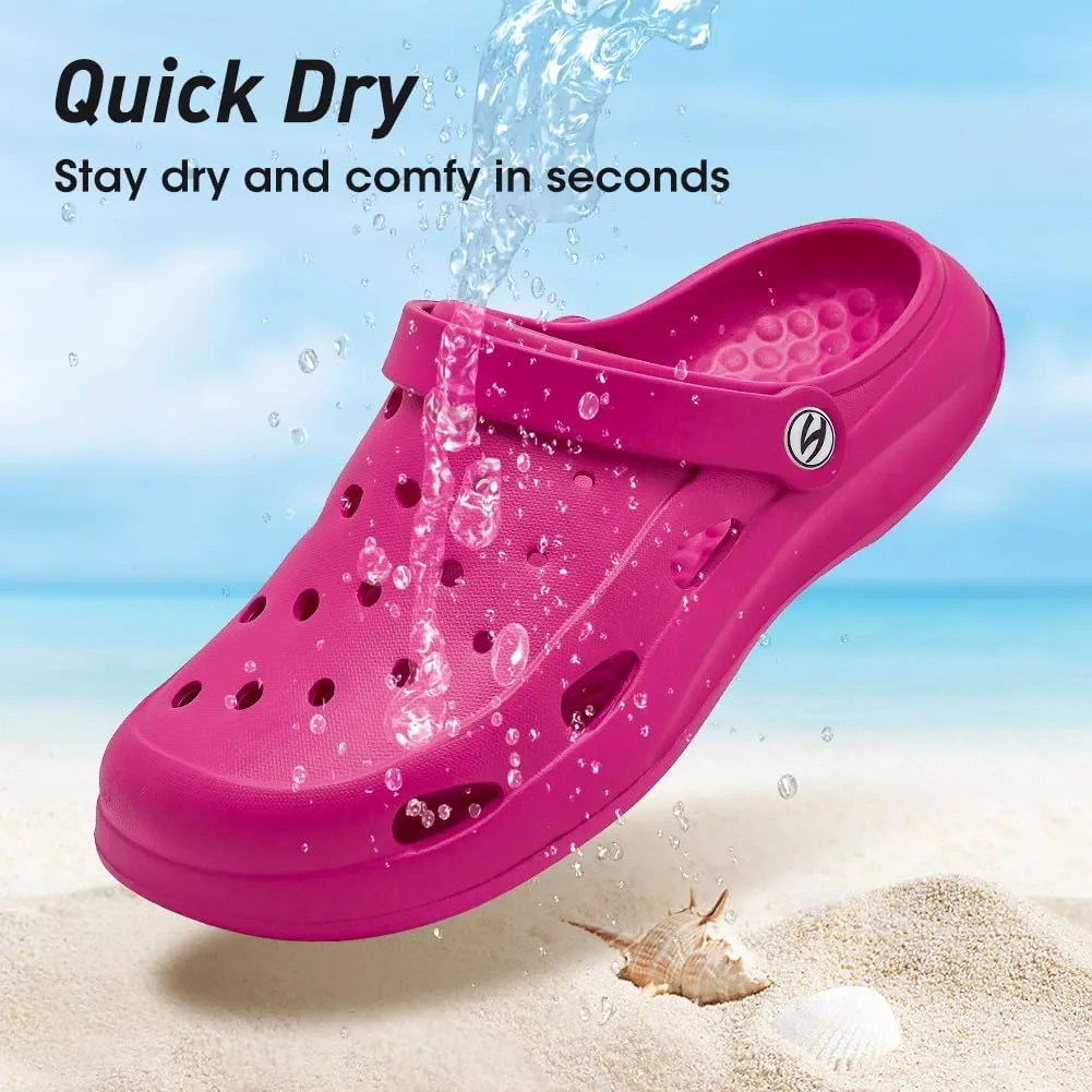 HOBIBEAR Women Classic Clog Slip on Garden Shoes Sandals Slippers for Indoor Outdoor