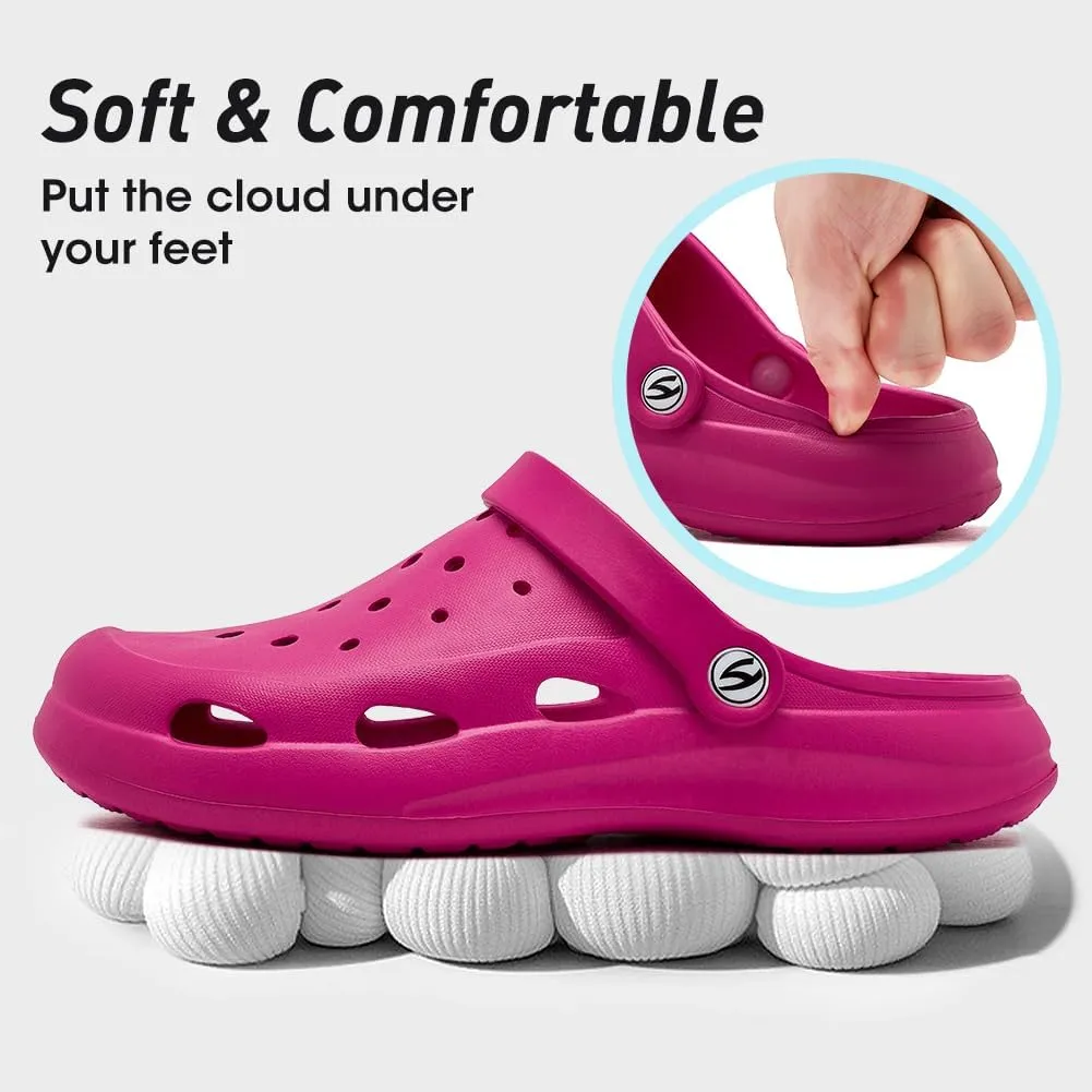 HOBIBEAR Women Classic Clog Slip on Garden Shoes Sandals Slippers for Indoor Outdoor