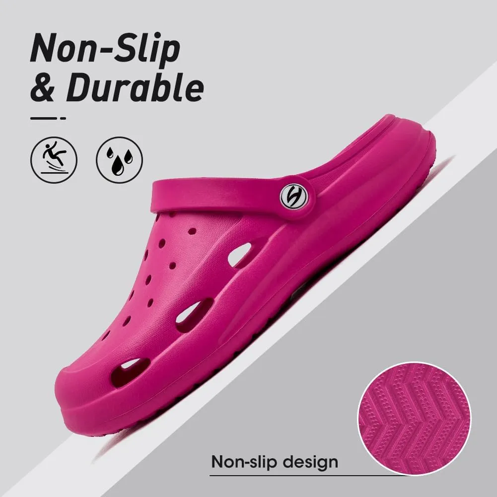 HOBIBEAR Women Classic Clog Slip on Garden Shoes Sandals Slippers for Indoor Outdoor