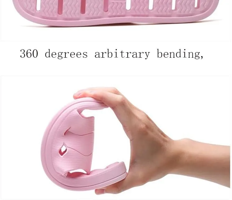 HOLLYWEED Hollow-Out Bathroom Slippers Summer Couples Indoor Non-Slip Quick Dry Deodorant Bath Sandals