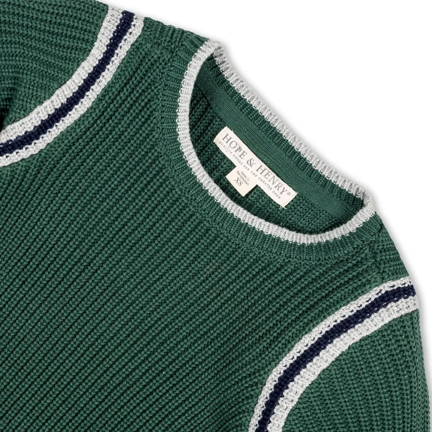 Hope & Henry Boys' Long Sleeve Crew Neck Pullover Sweater