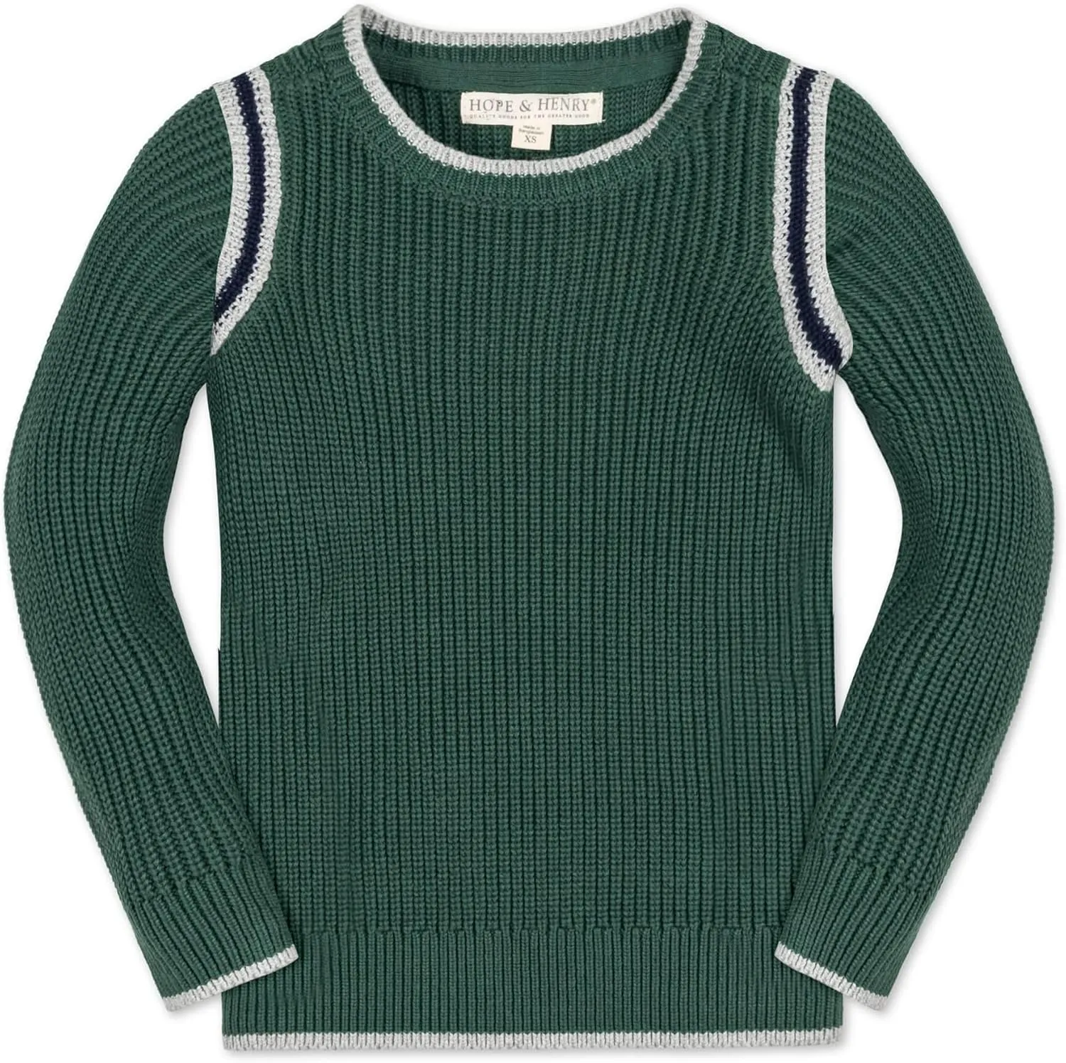 Hope & Henry Boys' Long Sleeve Crew Neck Pullover Sweater
