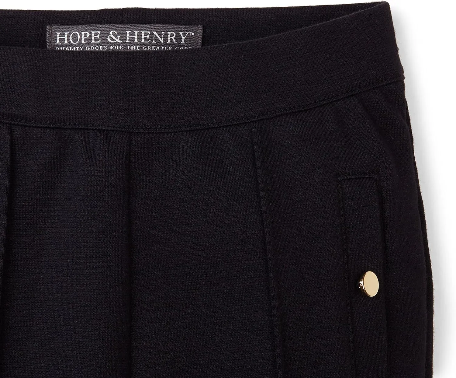 Hope & Henry Girls' Ponte Pants with Button Details