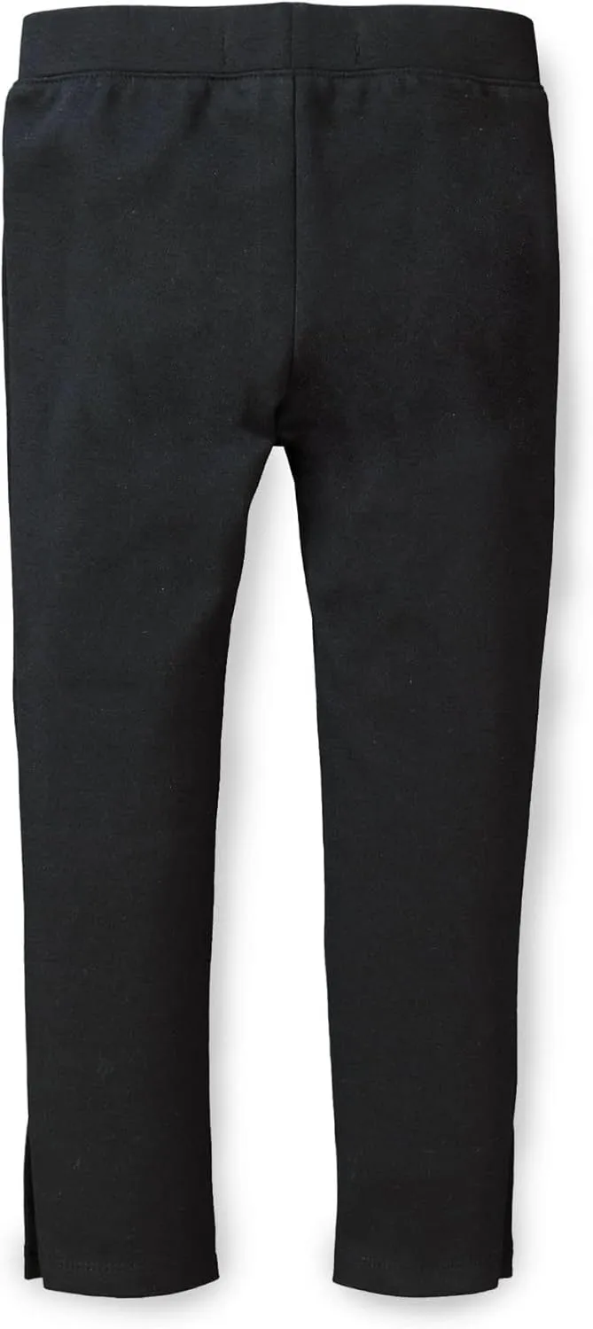 Hope & Henry Girls' Ponte Pants with Button Details