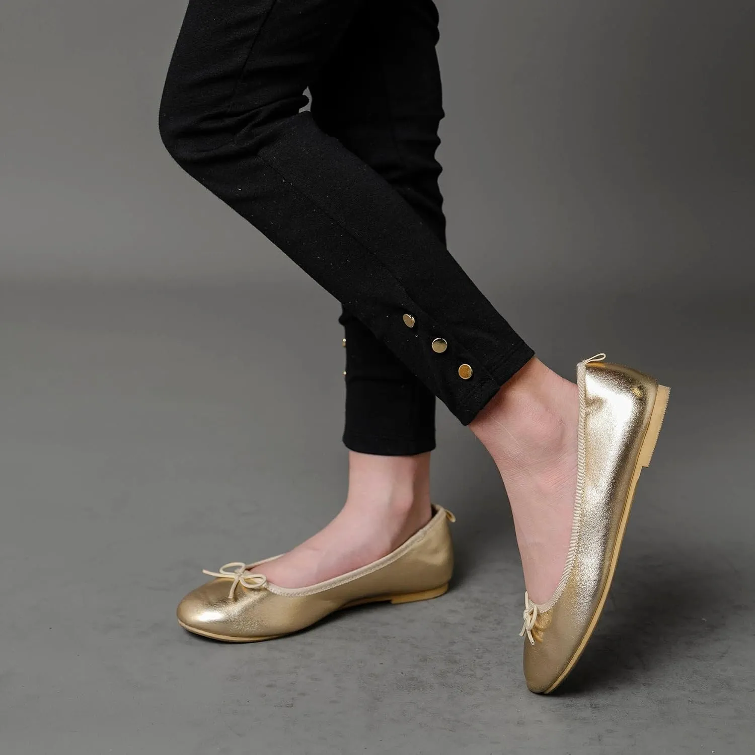 Hope & Henry Girls' Ponte Pants with Button Details