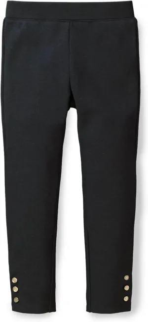 Hope & Henry Girls' Ponte Pants with Button Details