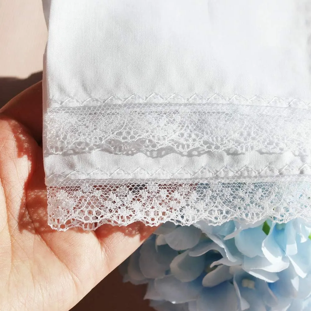 HOULIFE Ladies Cotton Handkerchiefs Soft Pure White Lace Wedding Hankies for Women 6/12/18 Pieces 10x10
