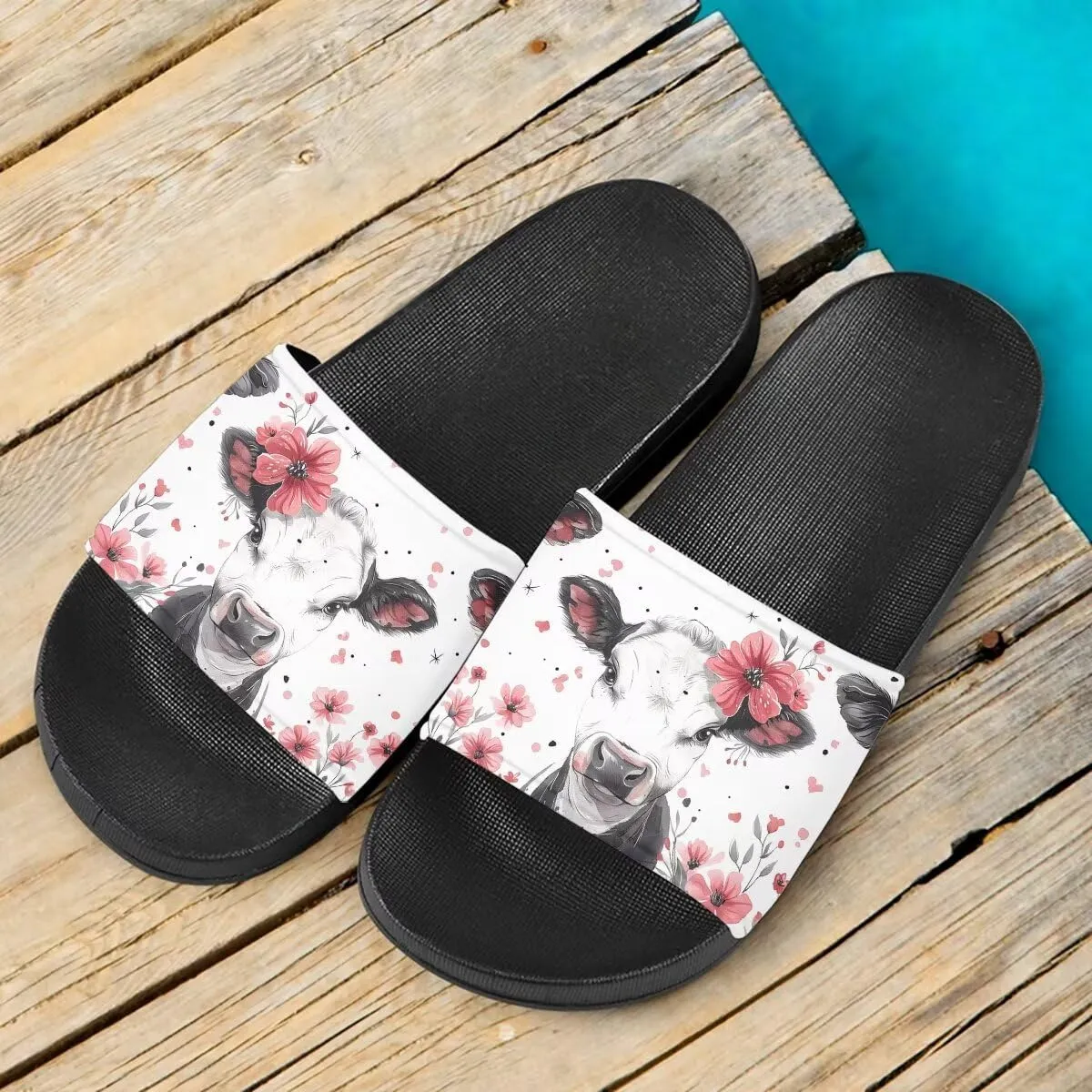 Howilath Novelty Animals Pattern Women's Slide Sandals Undersea Travel Print EVA Soft Sole Open Toe Flat Sandals for Women Gift