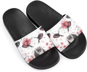 Howilath Novelty Animals Pattern Women's Slide Sandals Undersea Travel Print EVA Soft Sole Open Toe Flat Sandals for Women Gift