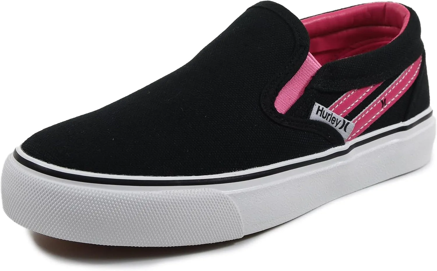 Hurley Kids Canvas Slip On Sneakers – Low Cut Skateboarding Shoes for Kids, Sports Shoes for Boys and Girls, Casual Sneakers