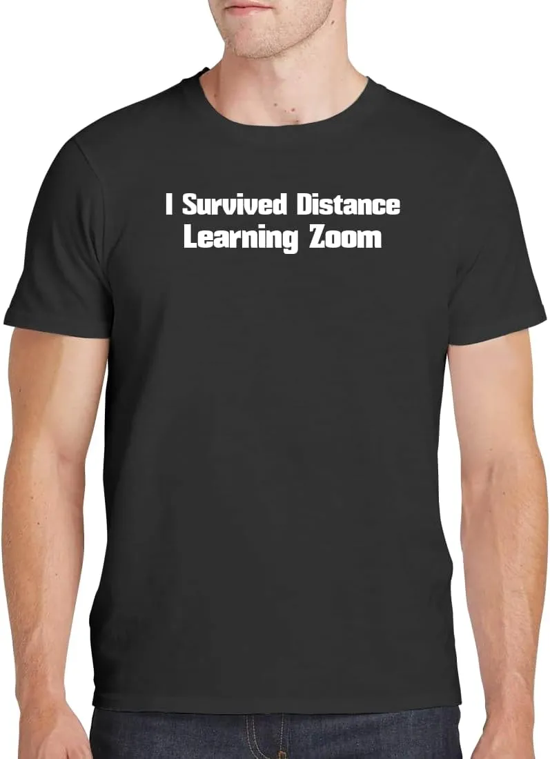 I Survived Distance Learning Zoom - Men's Soft Comfortable Short Sleeve T-Shirt CP05 Black