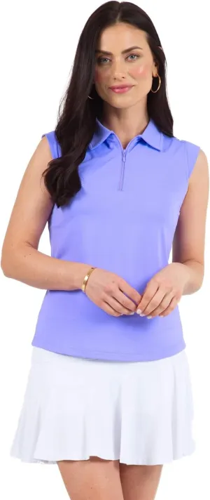 IBKUL Women's Sun Protective UPF 50  Cooling Solid Sleeveless Polo - 84000
