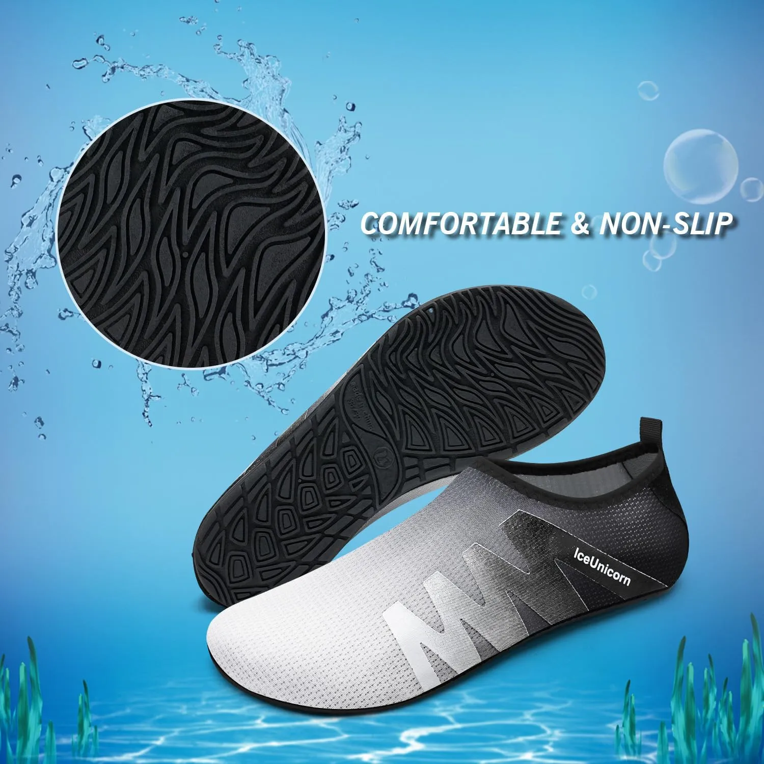 IceUnicorn Water Shoes Men Women Beach Swim Aqua Barefoot Socks Pool Quick Dry Yoga