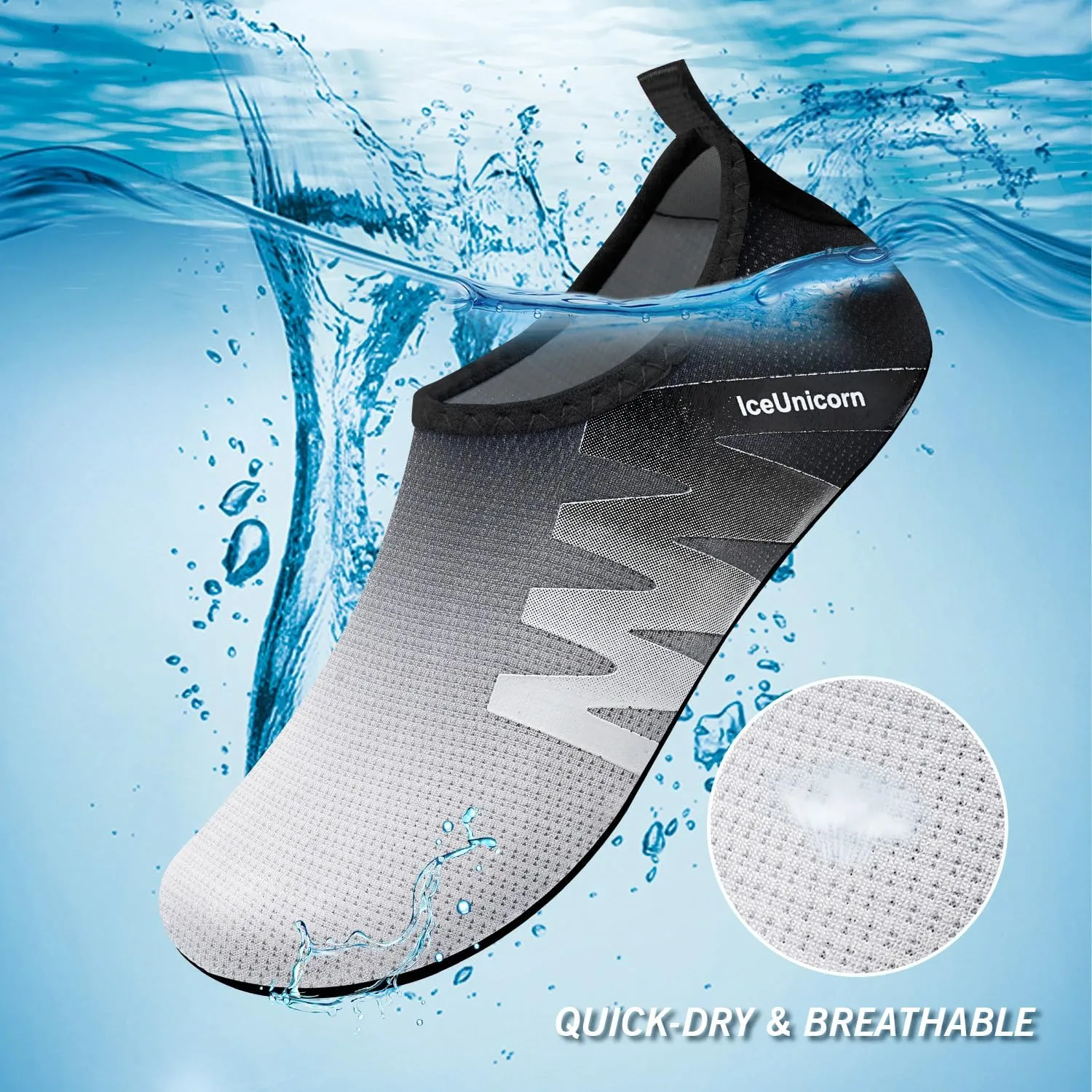 IceUnicorn Water Shoes Men Women Beach Swim Aqua Barefoot Socks Pool Quick Dry Yoga