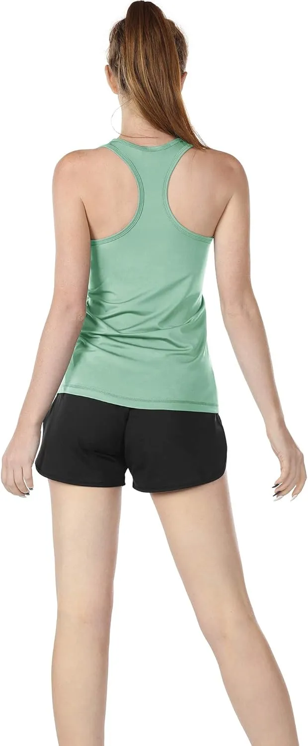 icyzone Workout Tank Tops for Women - Athletic Training Racerback Yoga Tops, Running Gym Exercise Shirts (Pack of 2)