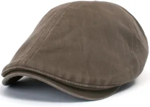 ililily Washed Cotton Flat Cap Cabbie Hat Gatsby Ivy Irish Hunting Newsboy Stretch Big Hat