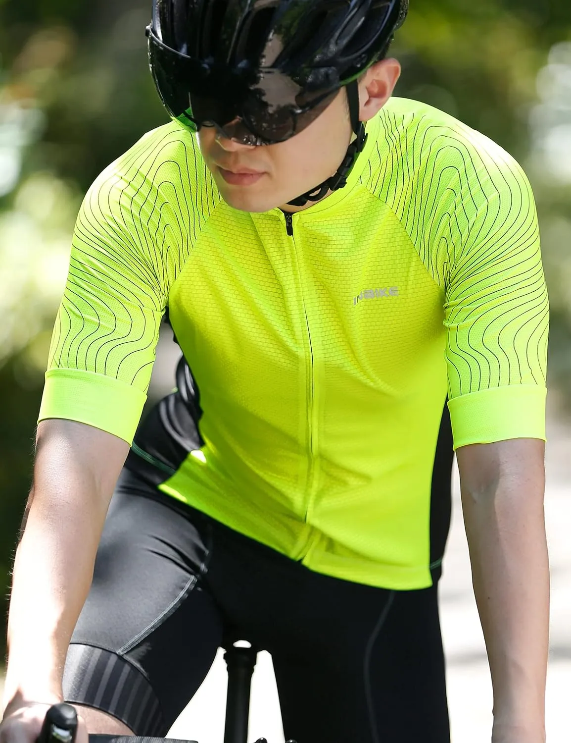 INBIKE Cycling Jersey Men Breathable Bike Shirt Quick-dry Reflective Bicycle Clothing for Road Biking Riding