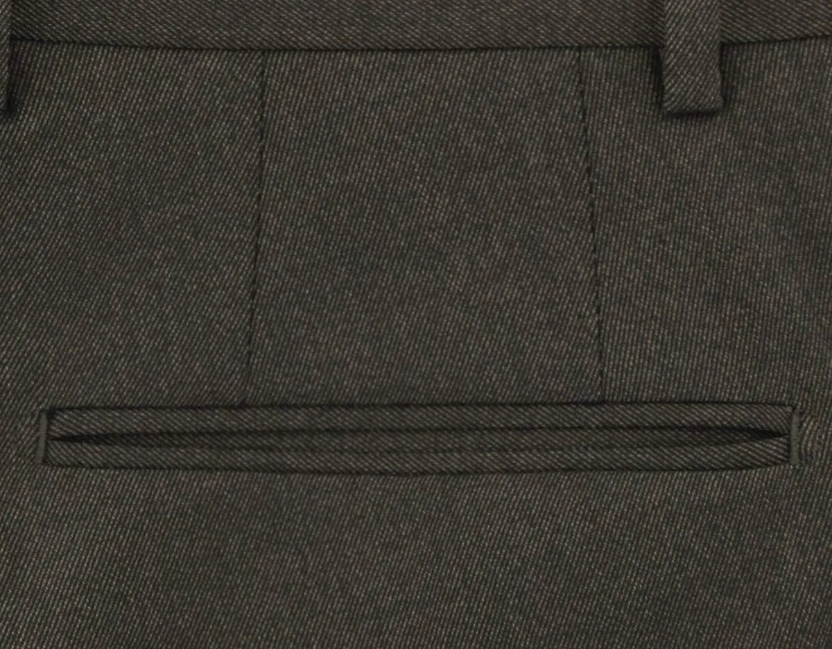 Incotex Brown Solid Wool Blend Pants - Slim