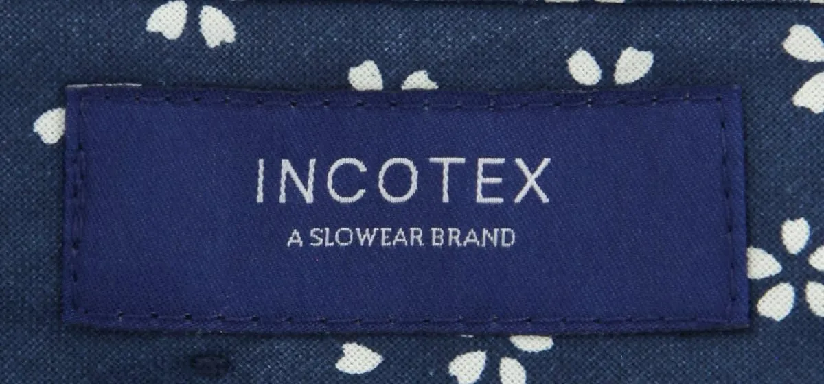 Incotex Denim Blue Solid Pants - Slim