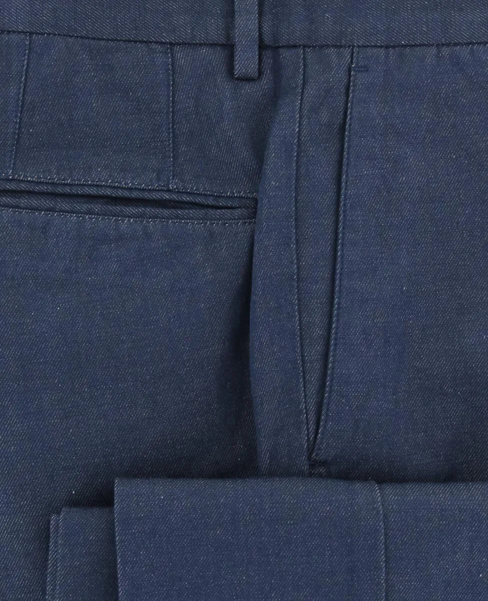 Incotex Denim Blue Solid Pants - Slim