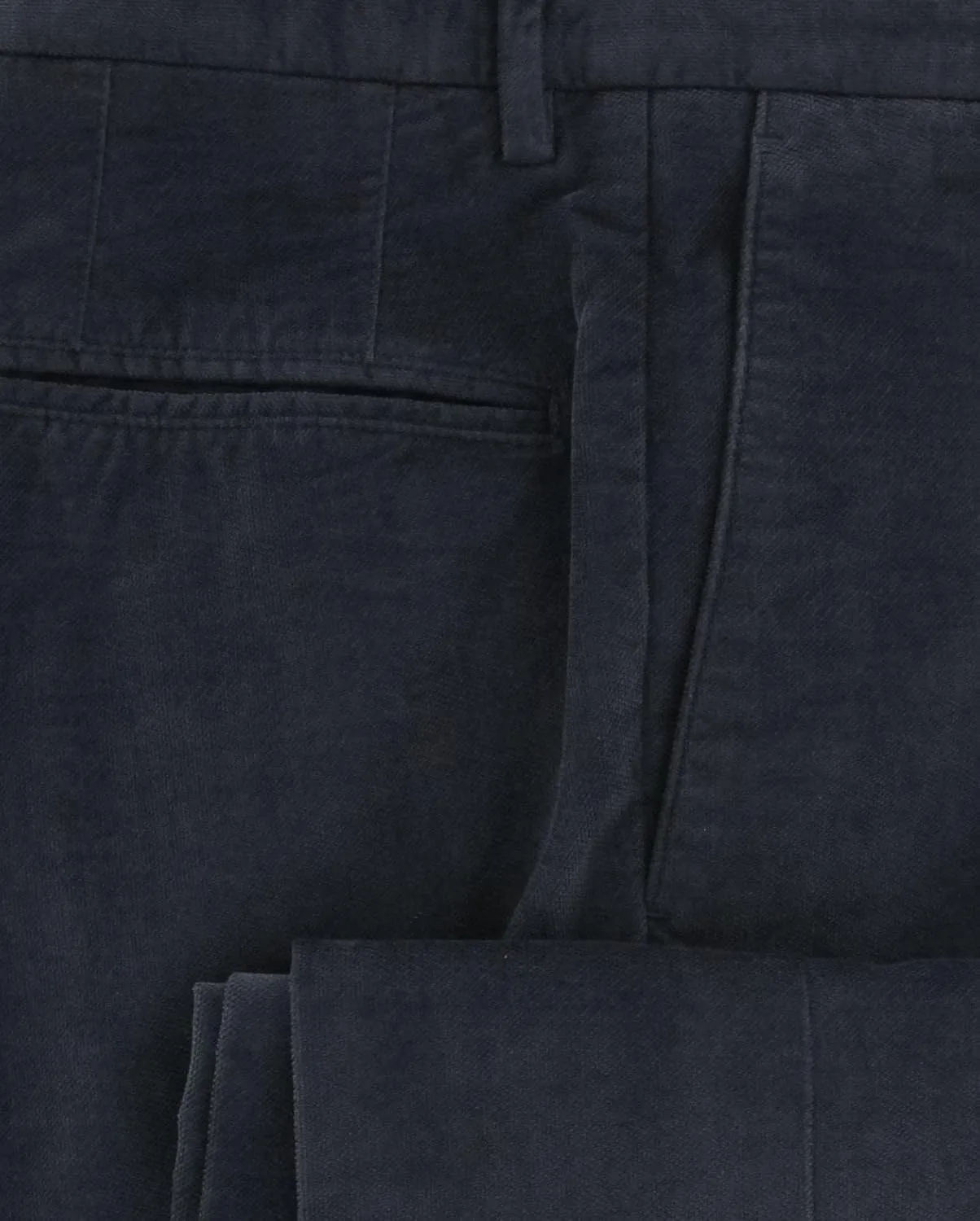 Incotex Midnight Navy Blue Solid Cotton Blend Pants - Slim