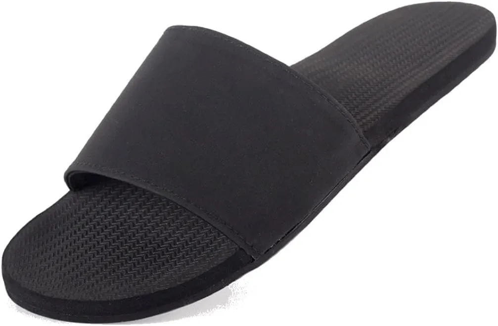 Indosole 2022 Edition Women's ESSNTLS Vegan All-Terrain Slides, Improved Cloud Comfort [Reused Tire Sole, Natural Rubber Footbed, Arch Support, Microfiber Lined ENVRO Strap, Waterproof]