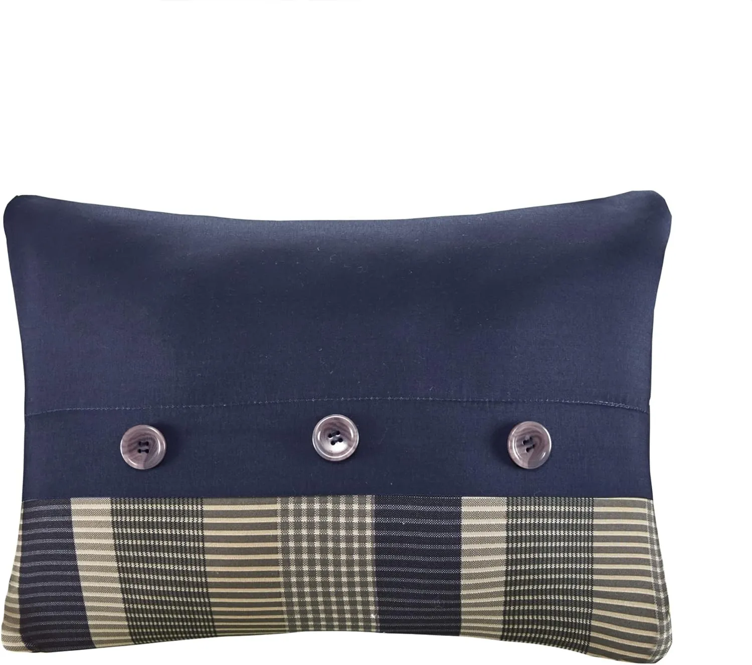 Intelligent Design Robbie Cozy Comforter Set Bed in A Bag, Modern Casual All Season Bedding Set, Matching Sham, Decorative Pillow, Navy/Tan, Queen, 9 Piece