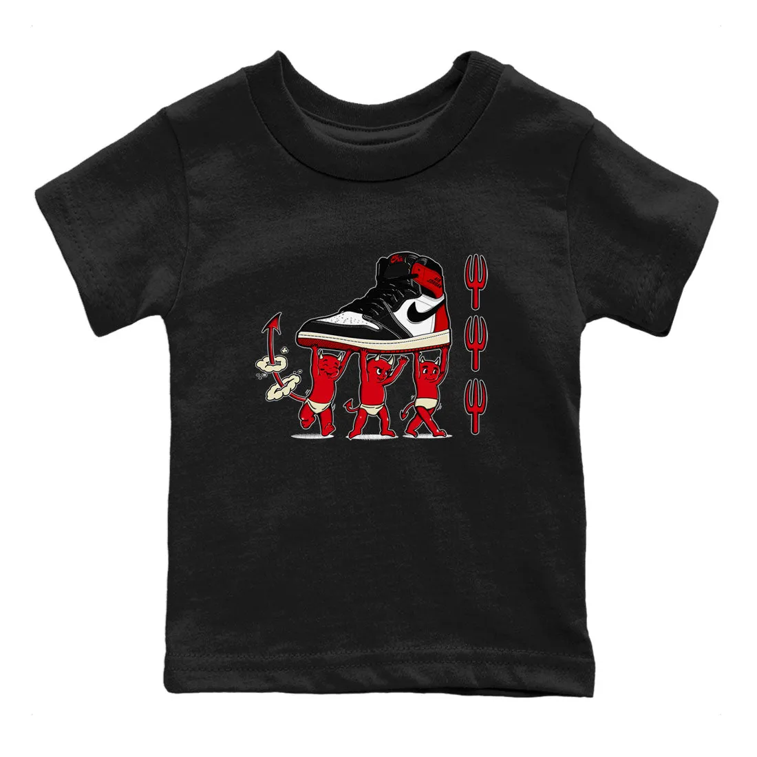 International coverage 1 Air Kids Reimagined Jordan All-out sale Toe SNRT Black Tees Devil Sneaker Babies -