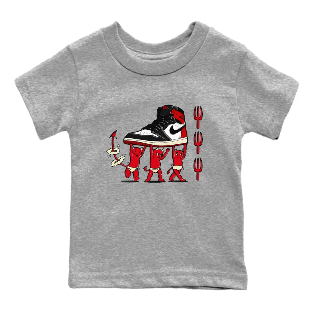 International coverage 1 Air Kids Reimagined Jordan All-out sale Toe SNRT Black Tees Devil Sneaker Babies -